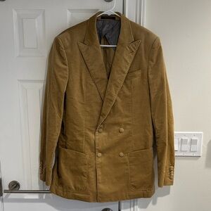 HUGO BOSS Snoop Dog Embroidered Tan Made to Measure Corduroy Blazer